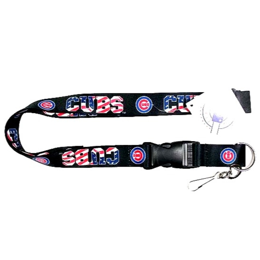Celebrate USA 250 Years w/Chicago Cubs Lanyard Keychain USA Stars & Stripes MLB
